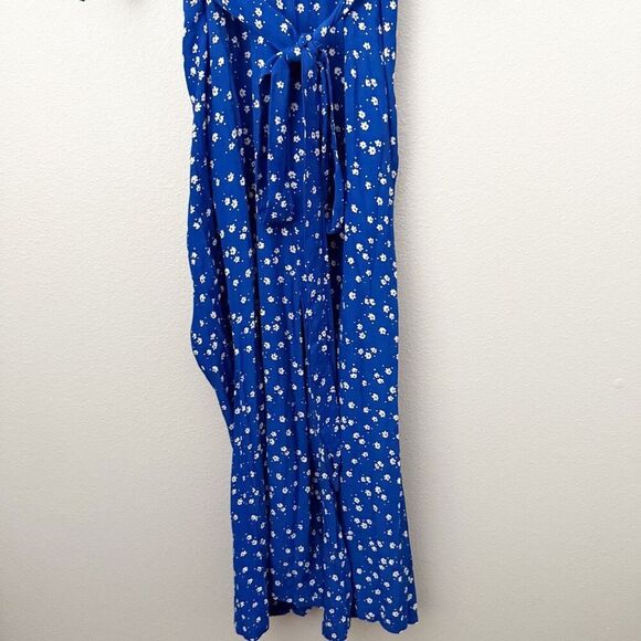 FAITHFULL THE BRAND | La Villa Blue Floral Print Wide-Leg Jumpsuit | Size 6 - Picture 5 of 13